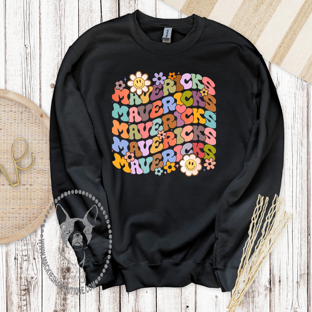 Floral Mavericks Custom Shirt for Youth and Adults,  Soft Short Sleeve Tee and Crewneck Sweatshirt