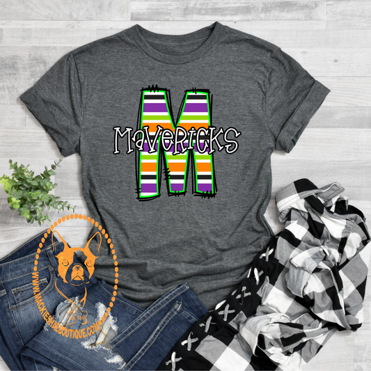 M for Mavericks Fall Custom Shirt for Youth and Adults, GREY Soft Tee