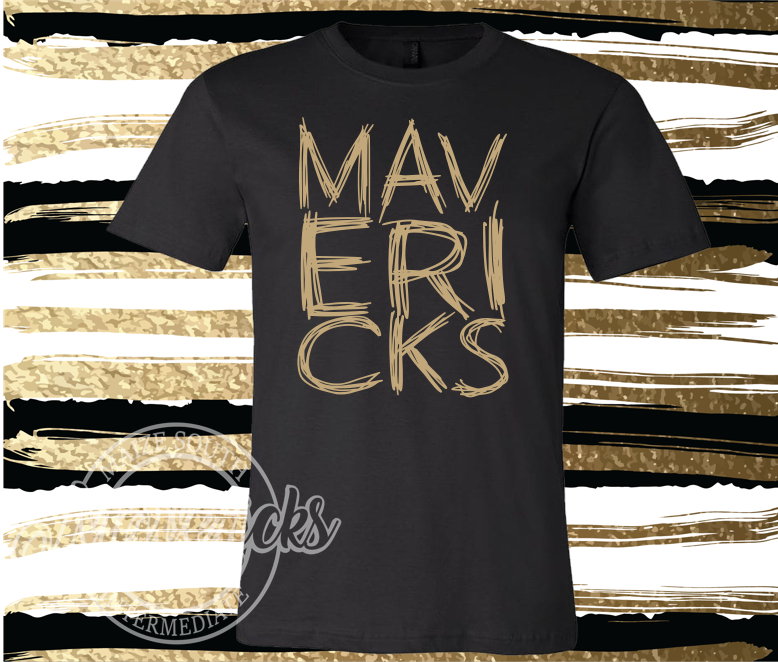 MSIS PTO- Mavericks Scribble, With or Without MSIS Black Soft Short Sleeve Tee for Youth and Adult