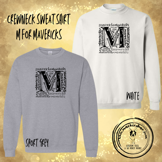 Mavs- M Mavericks Sweatshirt for Youth and Adults ****ON SALE WHILE SUPPLIES LAST****