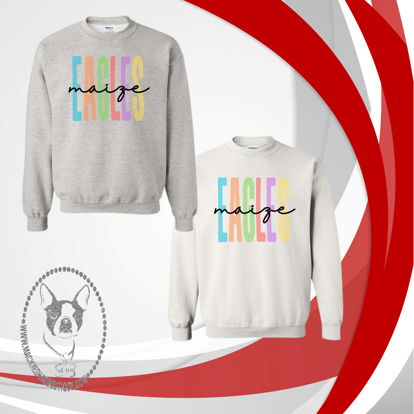 MMS PTO-Maize Eagles Colorful Crewneck Sweatshirt for Youth and Adults