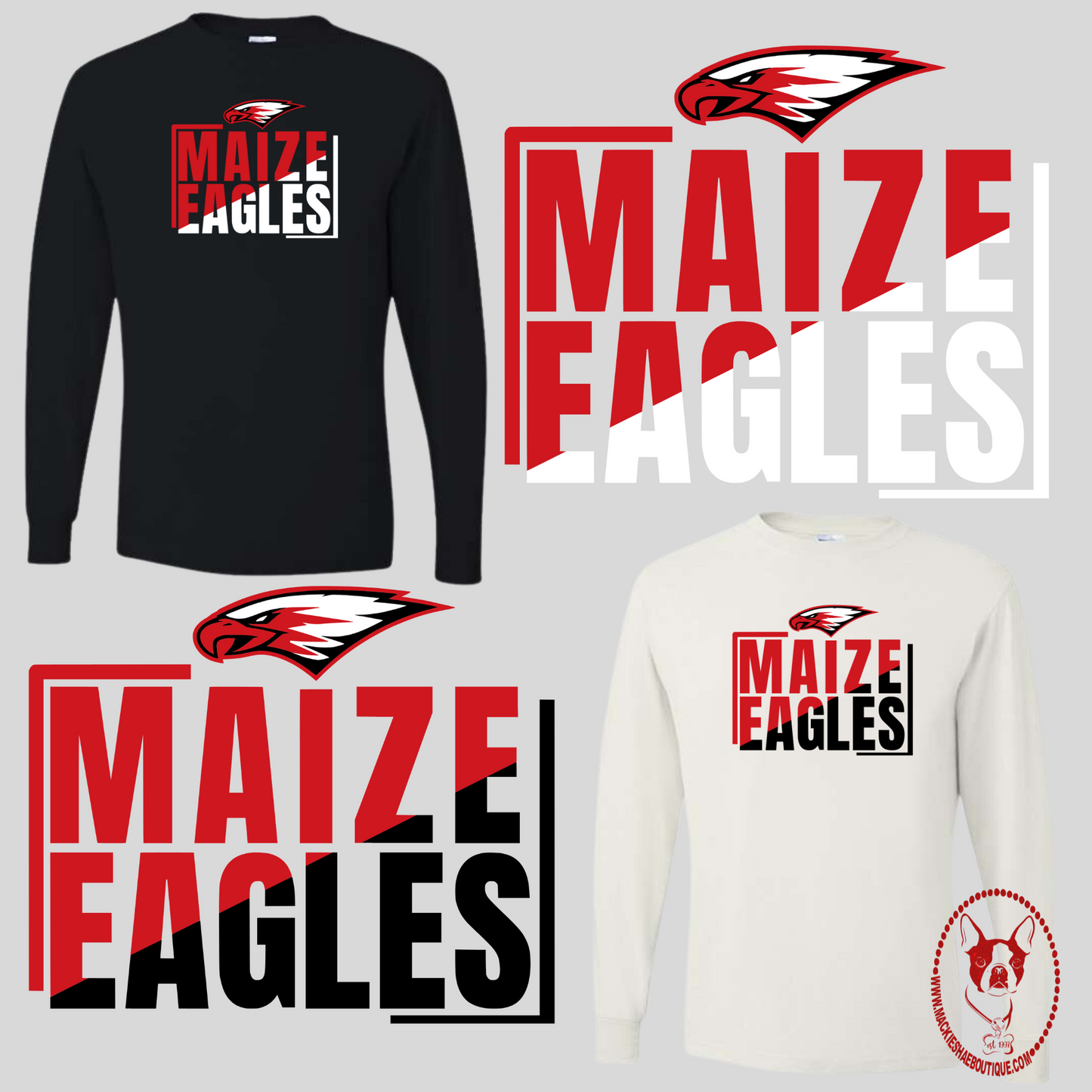 MMS PTO-Maize Eagles Split Long Sleeve Tee for Youth and Adults