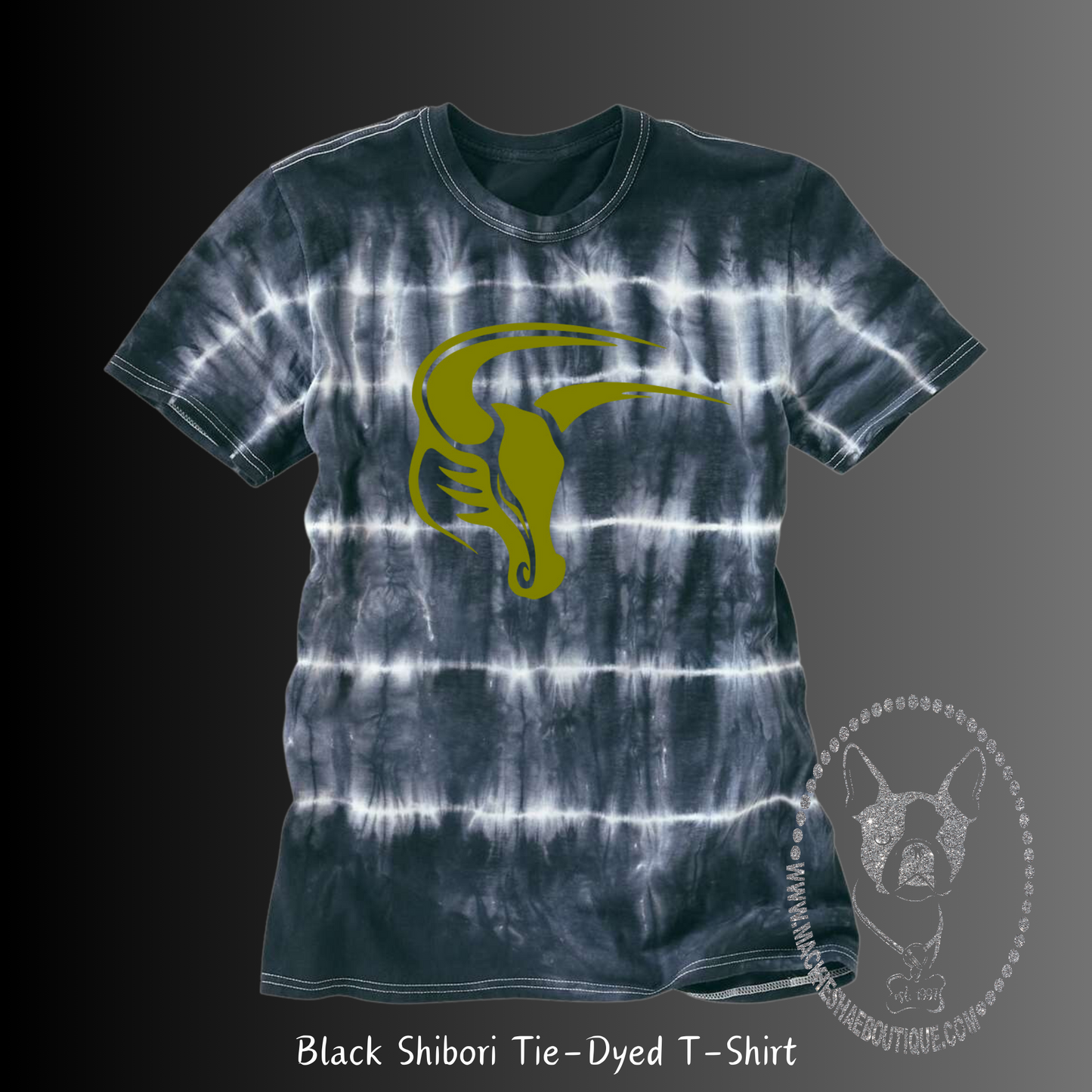 MSIS PTO- Maverick Black Shibori Tie Dye Tee for Adults