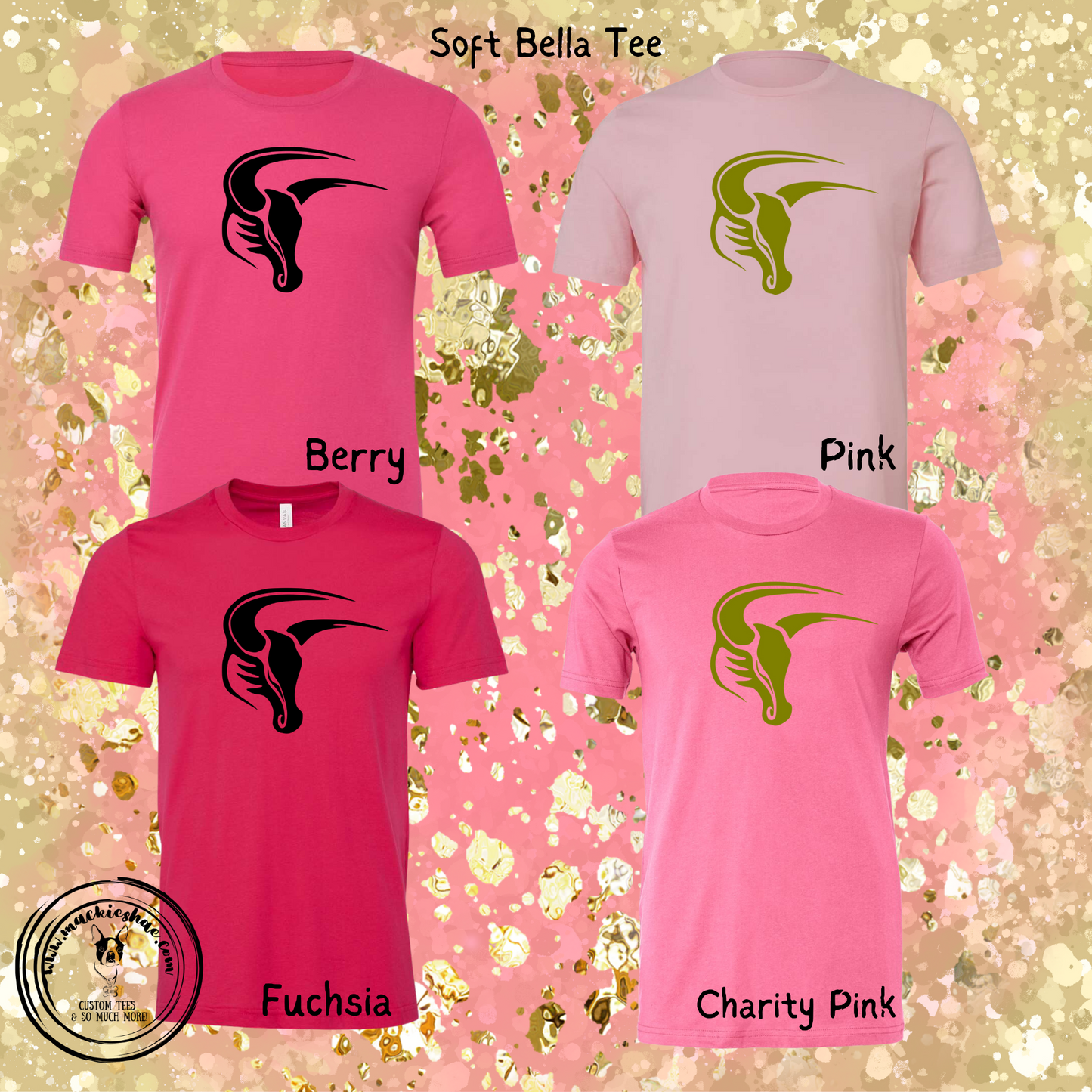 Mavs- Maverick, Bella Soft PINK Short Sleeve for Youth and Adults