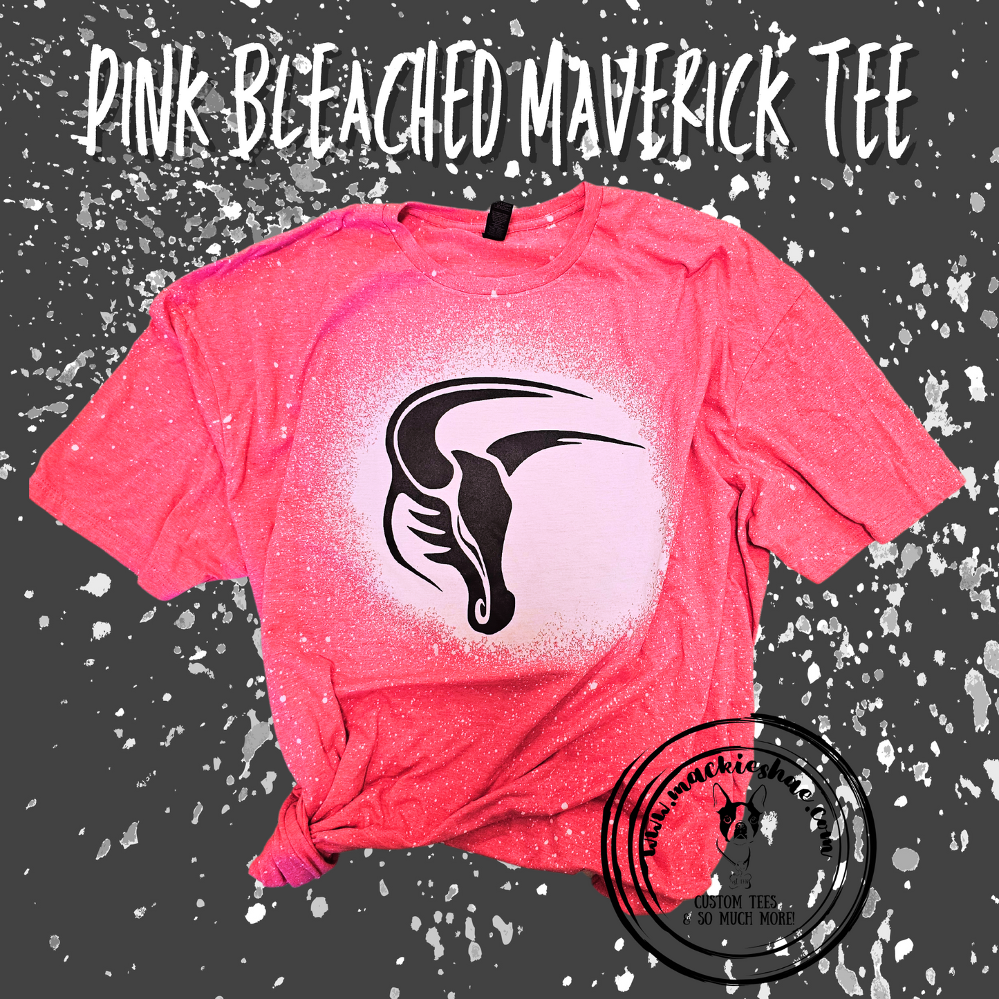 Mavs- Maverick, Pink BLEACHED Tee Youth And Adult