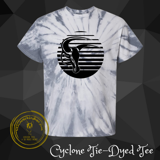 Mavs- Maverick Line Circle Grey Tie Dye Tee for Adults***RETIRING DESIGN