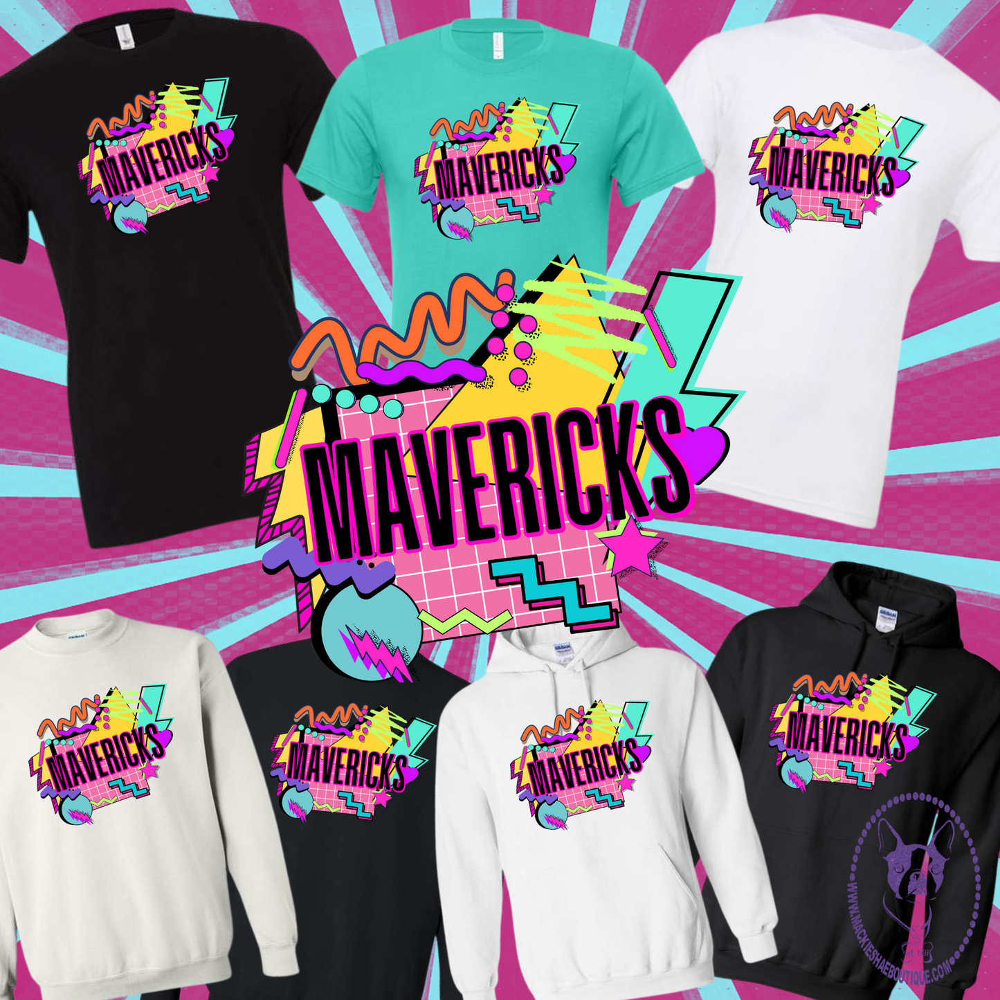 MSIS PTO-Mavericks 90s Retro (Soft Tees, Crewneck Sweatshirts, and Hoodies)