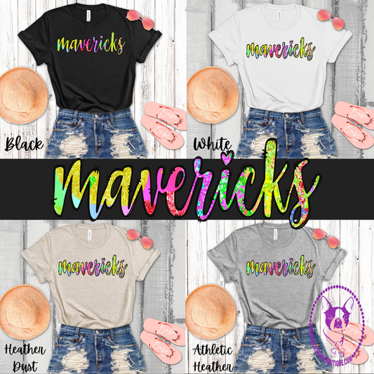 Mavericks Neon Custom Shirt, Soft Tees