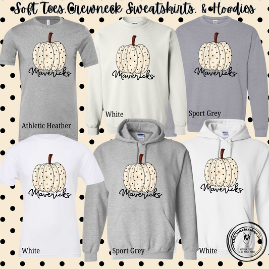 Mavericks Polka Dot Pumpkin Custom Shirt for Youth and Adults