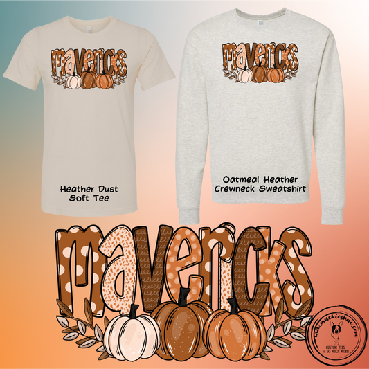Mavericks Pumpkins Custom Shirt, Soft Tee and Sweatshirt