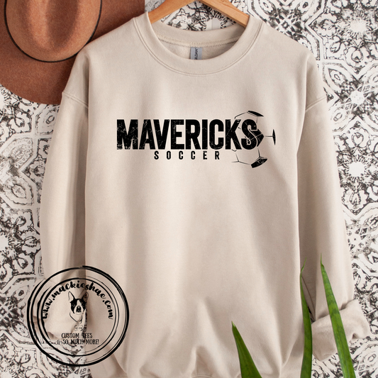 Mavericks Soccer Custom Shirt for Adults, Sand Crewneck Sweatshirt