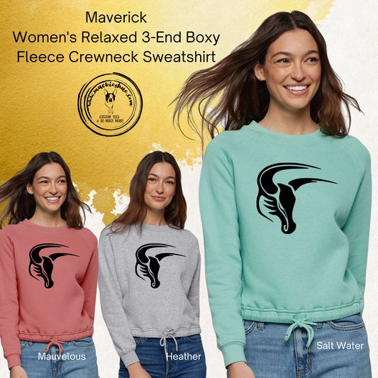 Mavs- Maverick Women's Boxy Sweatshirt (Black)