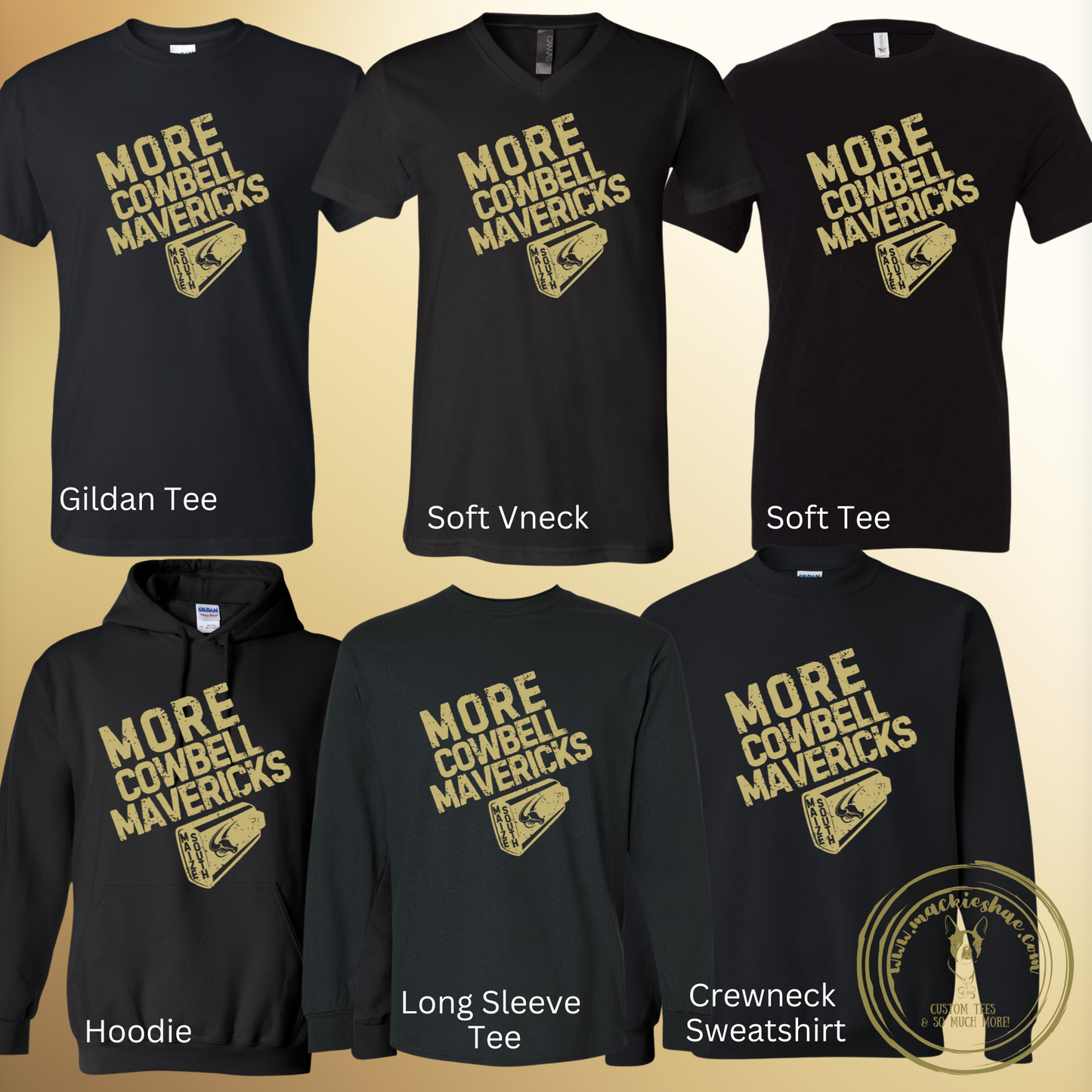 Mavs- More Cowbell Mavericks Black Gear for Youth and Adults (6 Shirt Options)
