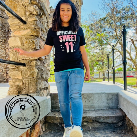 Officially Sweet... Birthday Custom Shirt for Kids and Adults, Soft Short Sleeve (Get any Number)