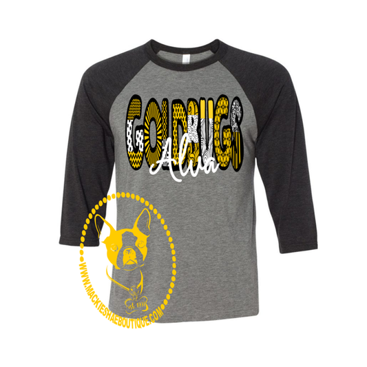 Alva Goldbugs Patterned Custom Shirt, 3/4 Sleeve