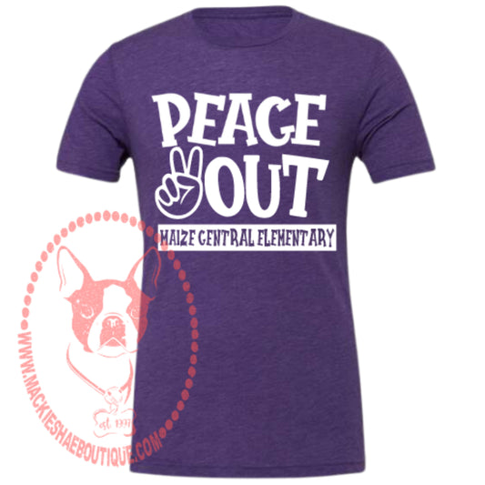 Peace Out {Any School Name or Grade}  Custom Shirt for kids and adults, Soft Short Sleeve