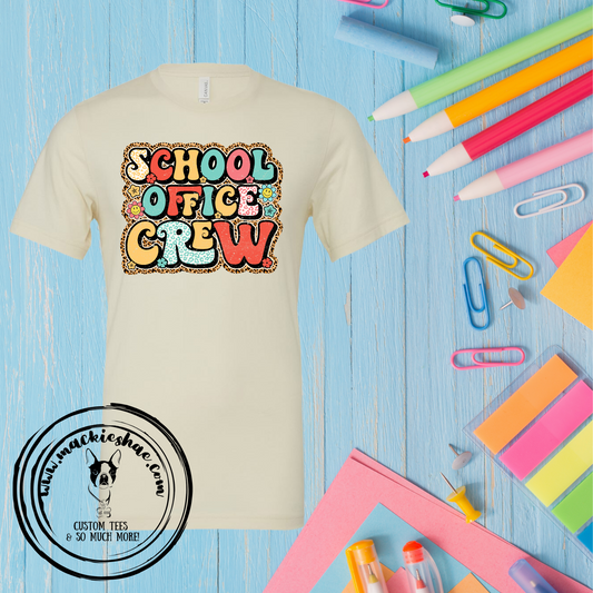 School Office Crew Custom Shirt for Adults, Natural Soft Short Sleeve