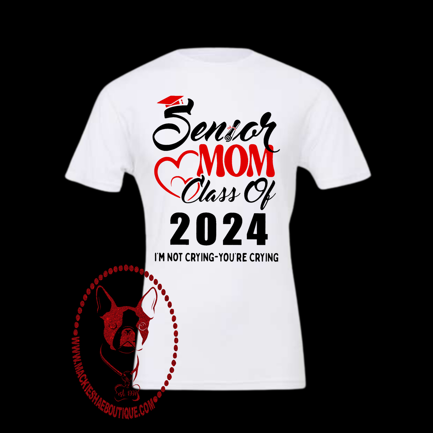 Senior Mom, Class of 2024 (Get any Year) Custom Shirt for Adults, Soft Short-Sleeve (Get any Colors)