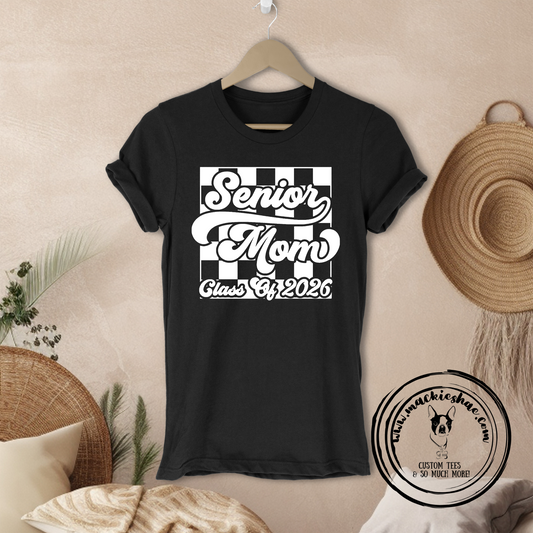 Senior Mom Class of 2026 (get any year) Retro Custom Shirt, Comfort Color Short Sleeve Tee