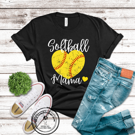 Softball Mama Custom Shirt for Adults, Soft Short Sleeve