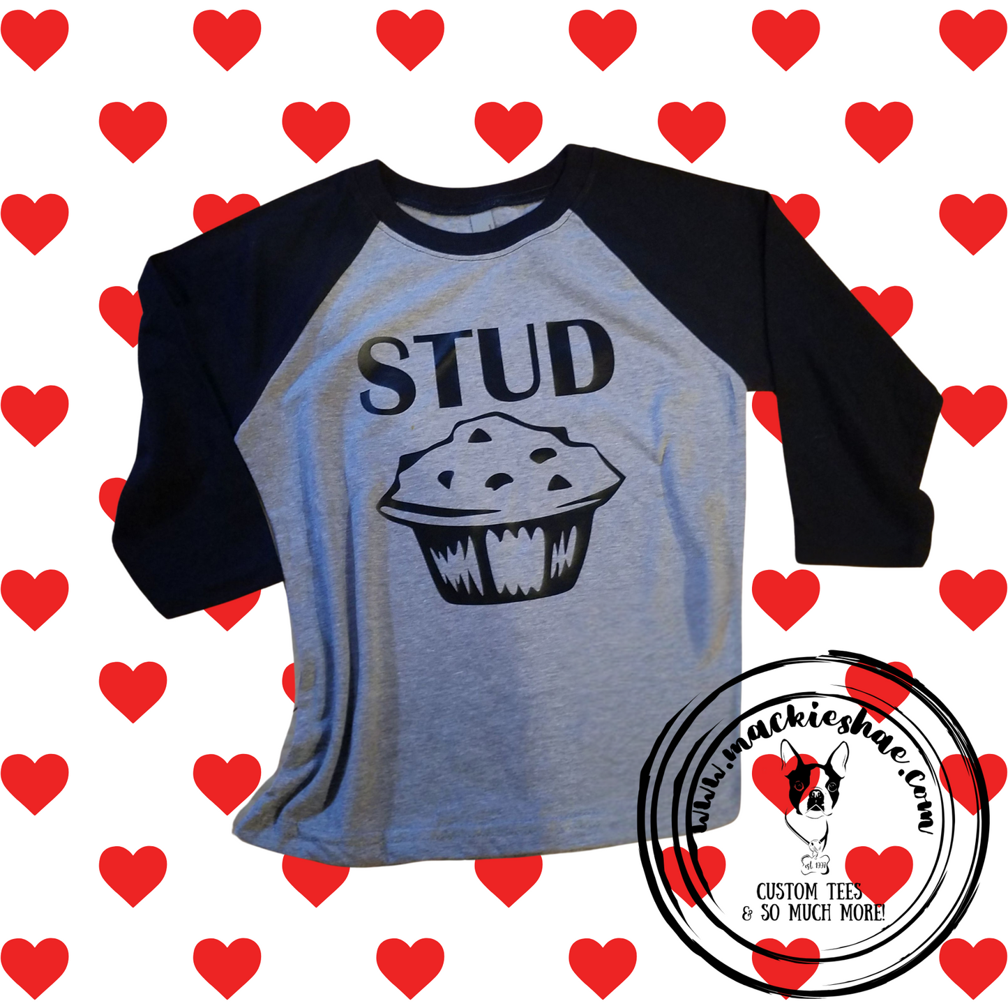 Stud Muffin Custom Shirt for Kids, 3/4 Sleeve