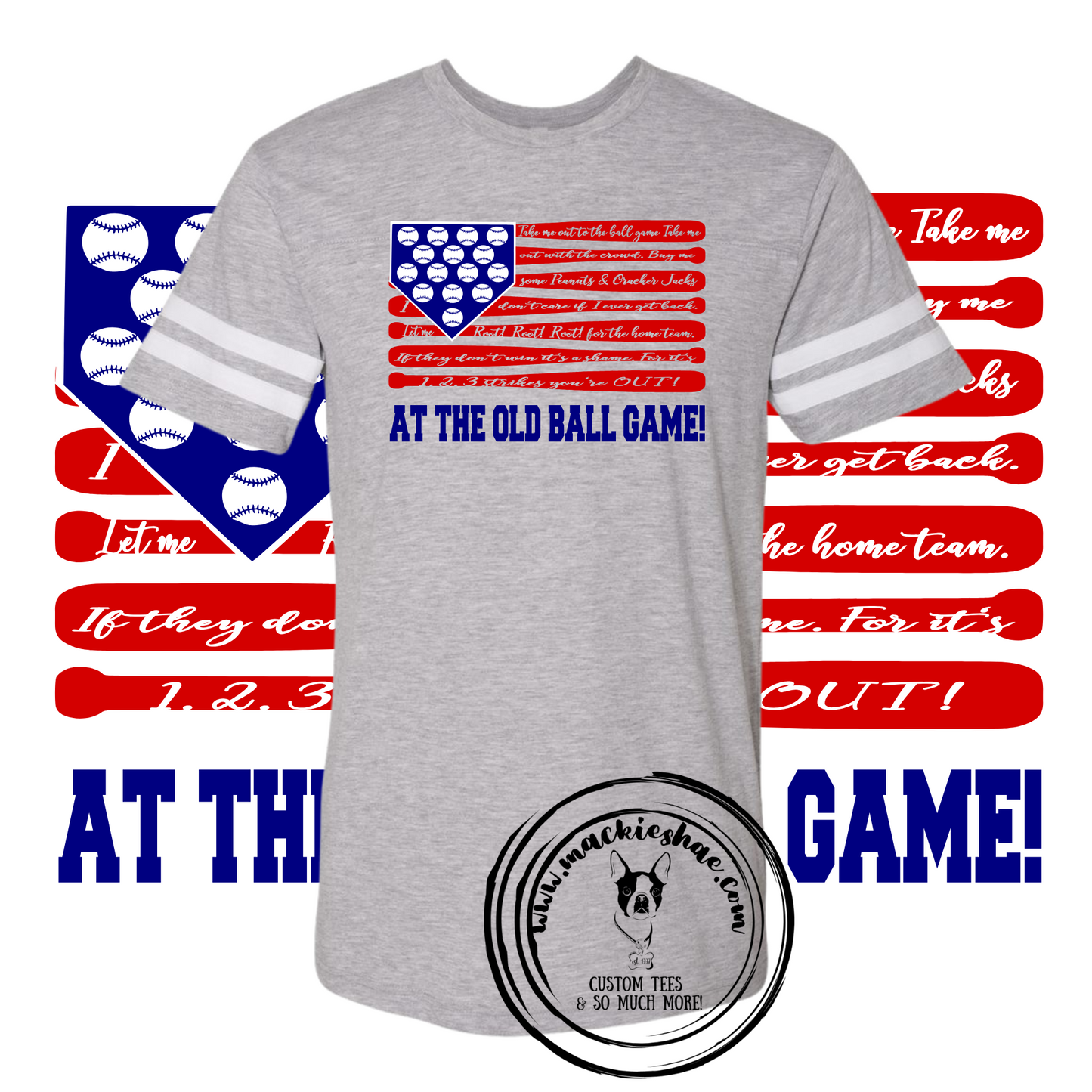 Take Me Out To The Ballgame American Flag Custom Shirt, Jersey Tee Short-Sleeve