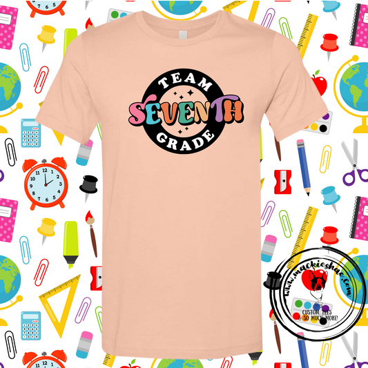 Team Seventh Grade (Get any Grade) Custom Shirt for Kids and Adults, Soft Short Sleeve