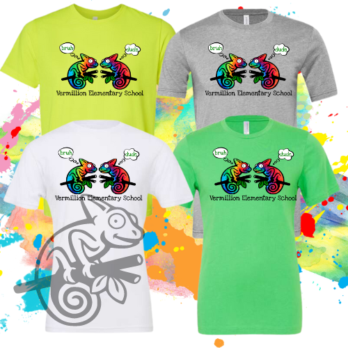 VES-Vermillion Chameleons Bruh and Dude Soft Tee for Youth and Adults (Get it made with or without Vermillion Elementary School)