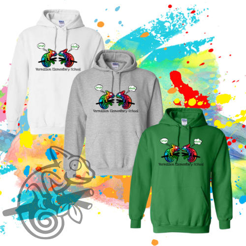VES-Vermillion Chameleons Bruh and Dude Hoodie for Youth and Adults (Get it made with or without Vermillion Elementary School)