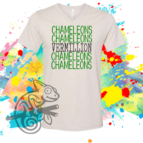 VES-Chameleons Chameleons... Soft VNECK Tee for Adults