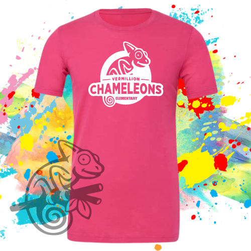 VES-Vermillion Chameleons Elementary Logo Soft Tee for Youth and Adults