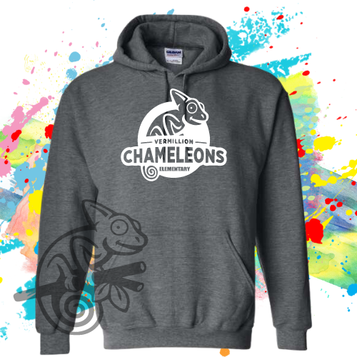 VES-Vermillion Chameleons Elementary Logo Hoodie for Youth and Adults