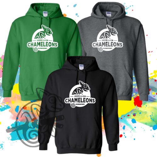 VES-Vermillion Chameleons Elementary Logo Hoodie for Youth and Adults