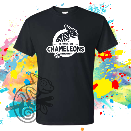 VES-Vermillion Chameleons Elementary Logo Gildan Tee for Youth and Adults