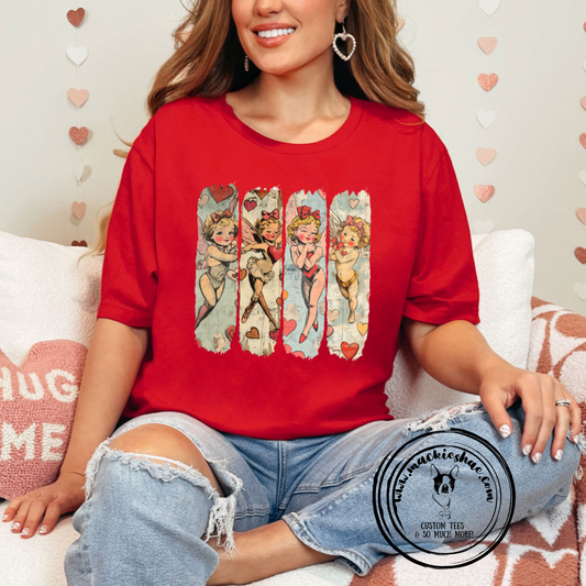 Vintage Cupids Custom Shirt, Soft Short Sleeve