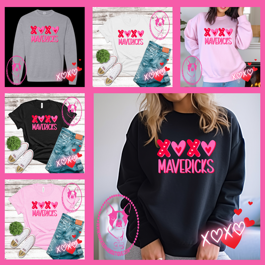 XOXO Mavericks Custom Shirt for Youth and Adults, Soft Tees and Crewneck Sweatshirts