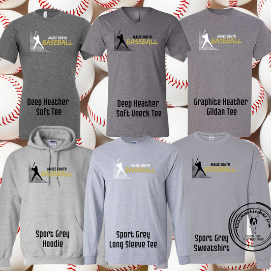 MSHS Baseball- Maize South Baseball with Player Grey Gear