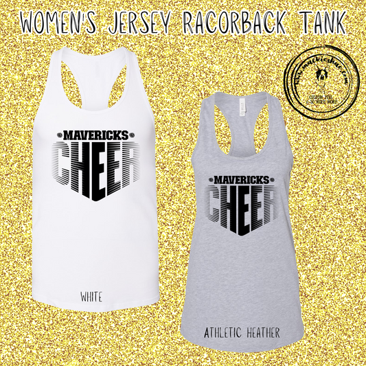 MSHS Cheer- Mavericks Cheer Faded Womens Jersey Racerback Tank