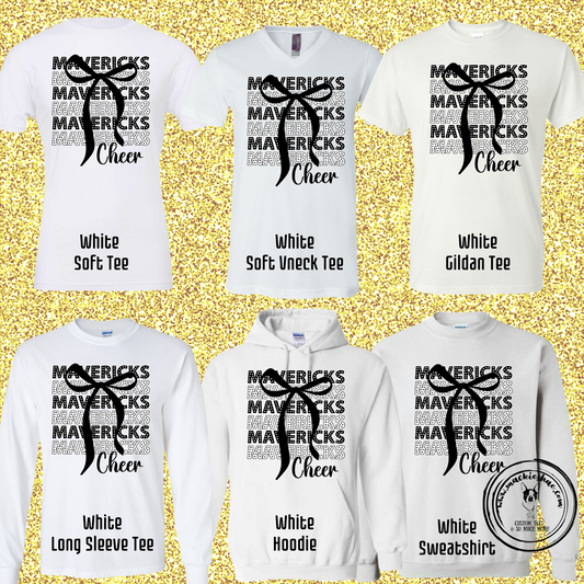 MSHS Cheer- Mavericks Polka Dot with Bow White Gear