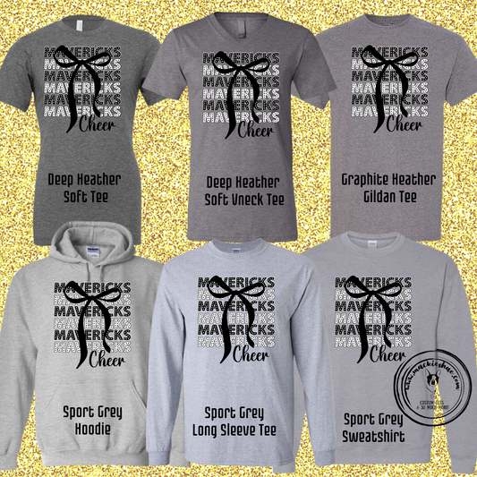 MSHS Cheer- Mavericks Polka Dot with Bow Grey Gear