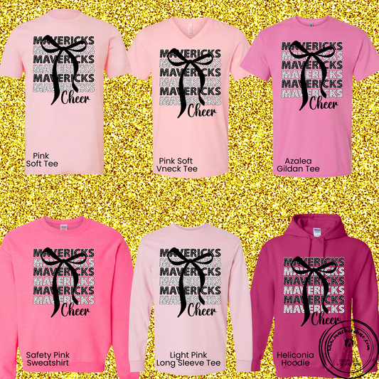 MSHS Cheer-Mavericks Polka Dots with Bow Pink Gear