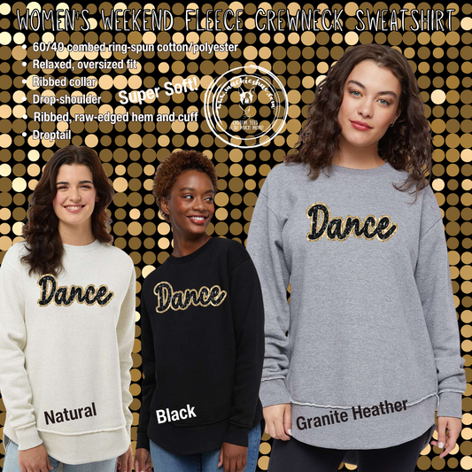 MSHS Dance- Dance Faux Sequin Womens Weekend Fleece Sweatshirt