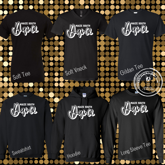 MSHS Dance- Maize South Dance Script Black Gear