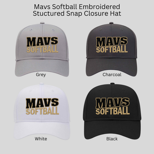 Mavs Softball Embroidered Structured Snap Closure Hat