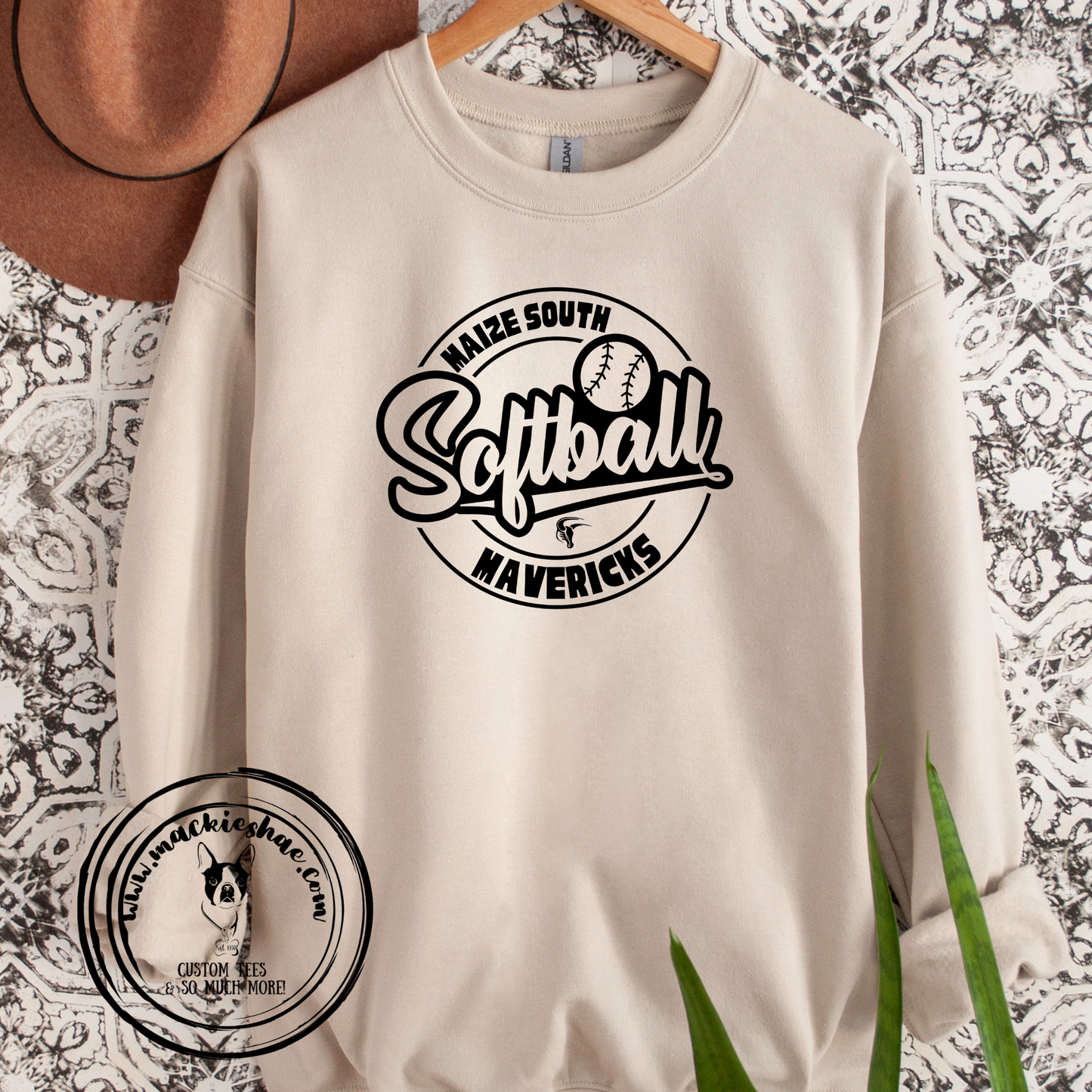 Maize South Mavericks Circle Sand Custom Shirt, Crewneck Sweatshirt (Adult Sizes only)