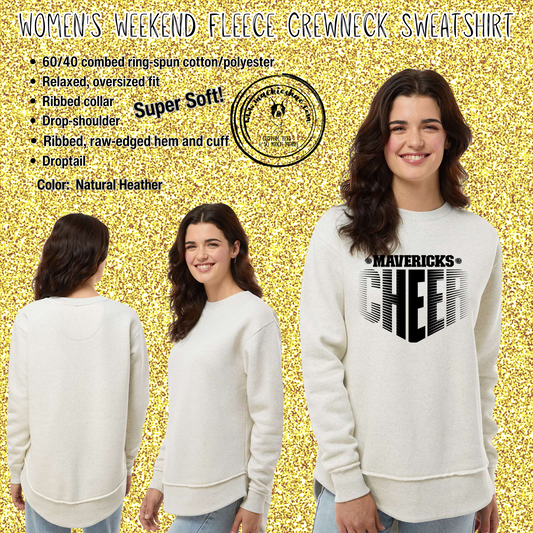 MSHS Cheer- Mavericks Cheer Faded Womens Weekend Fleece Sweatshirt, Adult