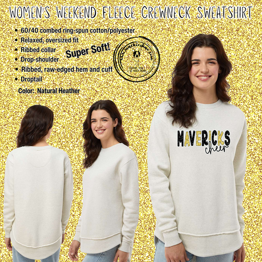 MSHS Cheer- Mavericks Cheer Megaphones Womens Weekend Fleece Sweatshirt, Adult