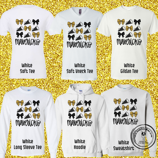 MSHS Cheer- Mavericks Cheer Bow & Megaphones White Gear