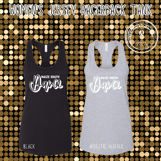 MSHS Dance-Maize South Dance Script Womens Jersey Racerback Tank