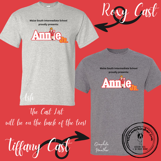 MSIS-Maize South Theatre Annie Jr. Tees (Roxy Cast, Tiffany Cast, and Staff)